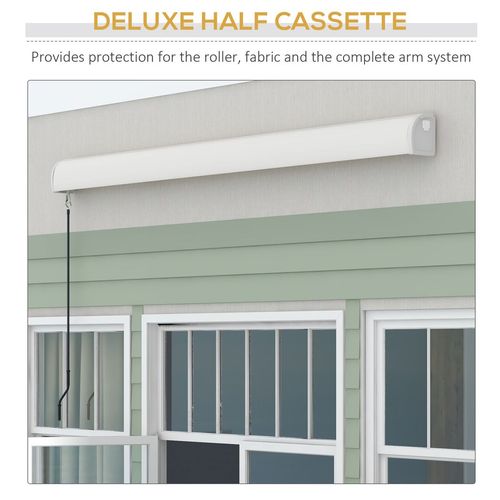 Outsunny 3 x 2.5m Electric Retractable Awning Sun Canopies for Door Window