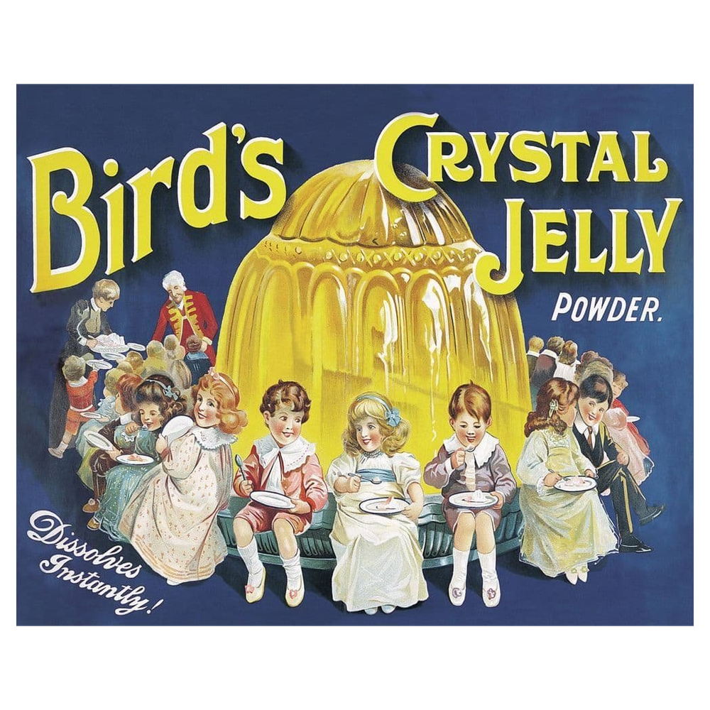 Vintage Metal Sign - Retro Advertising - Birds Crystal Jelly Powder