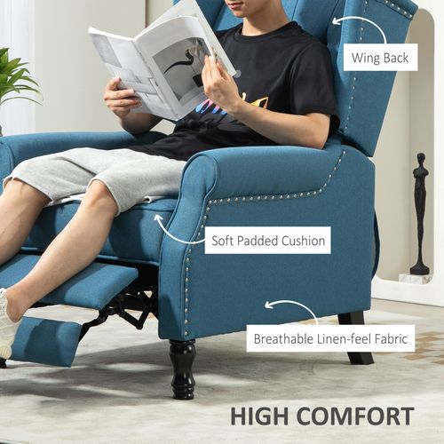 HOMCOM Manual Reclining Armchair Recliner with Footrest