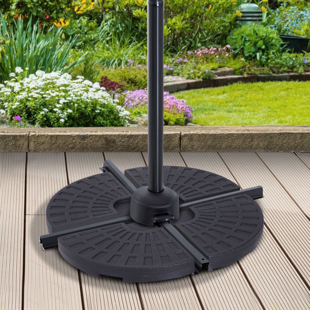 Portable Umbrella Base Stand Weights - Sand & Water Filled - Holds 13kg - HDPE Plastic - Outsunny