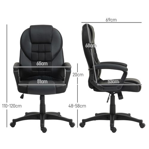 HOMCOM Executive Office Chair High Back Computer Chair with Armrests