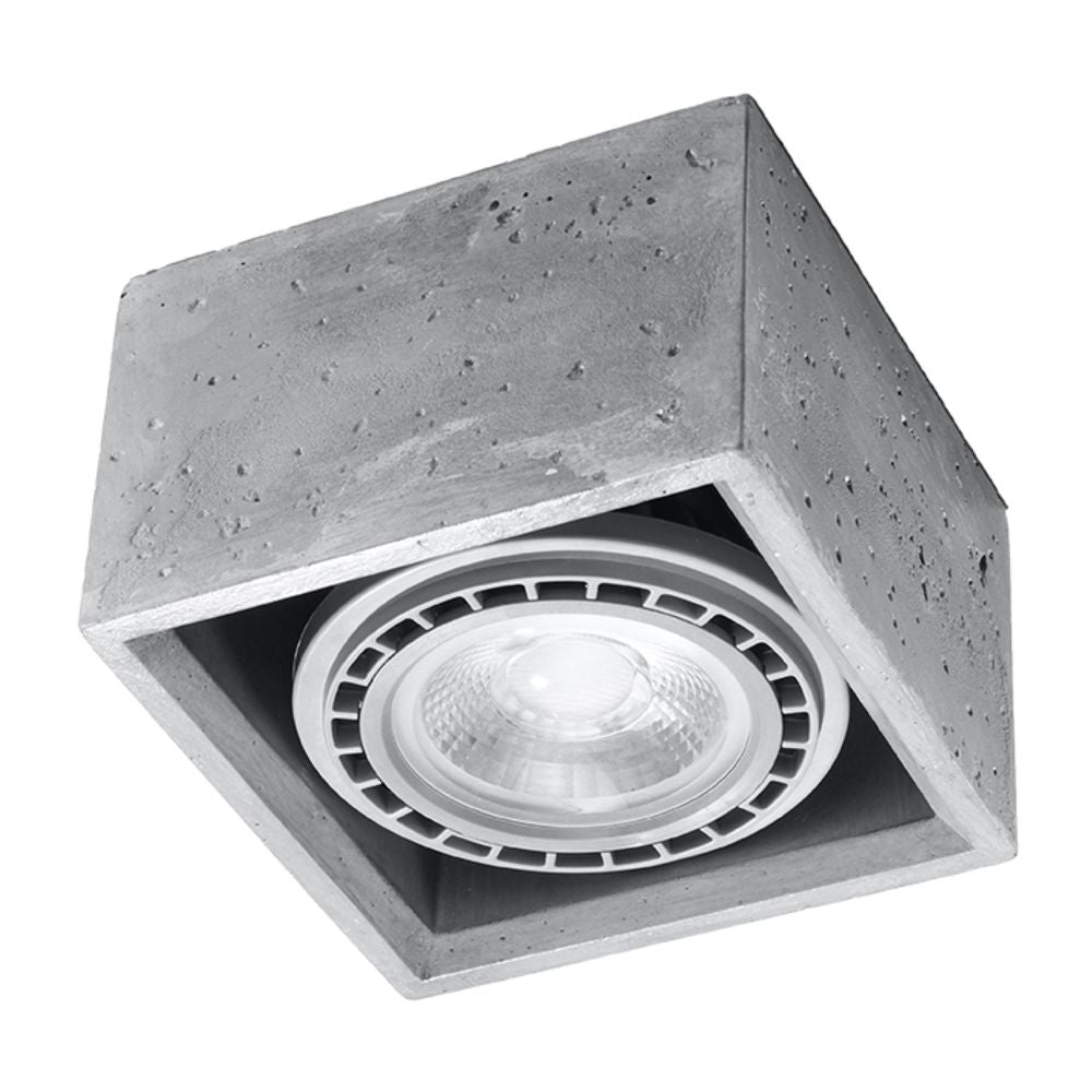 Concrete Quatro Industrial Design Ceiling Lamp - High-Quality GU10 Bulb Included!