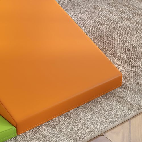 HOMCOM 4-piece Soft Play Set Climb and Crawl Foam Activity Toys Orange