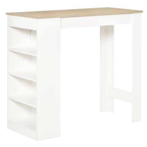 Coffee Bar Table Two-function design Natural Wood Effect 115W x 50D x 102.7Hcm 100kg