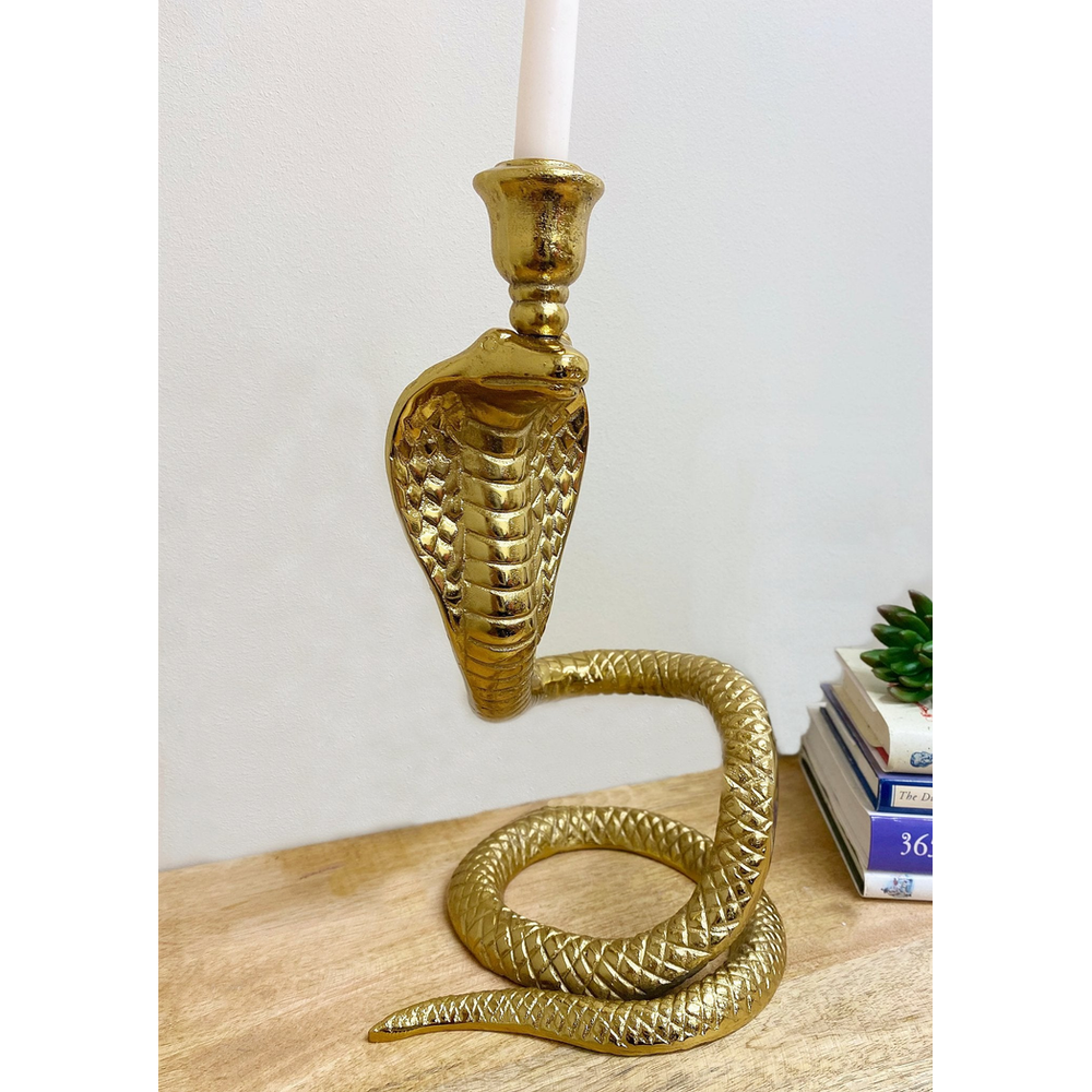 Snake Candle Holder: Large Gold, Realistic Detail, Statement Piece, High Quality