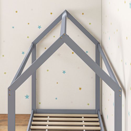 HOMCOM Wooden Single Bed Frame with Tree House Style