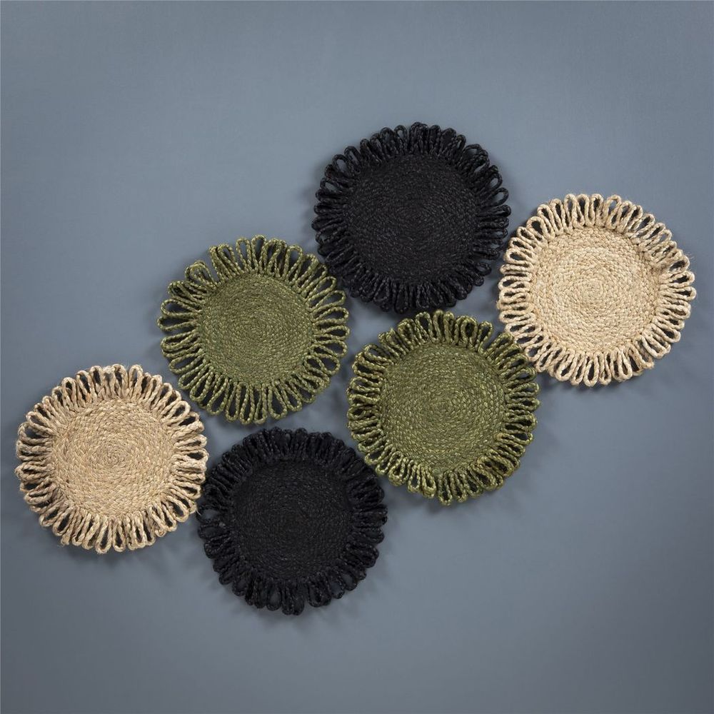 Premium Jute Star 36x36cm Olive Placemats - Set of 2