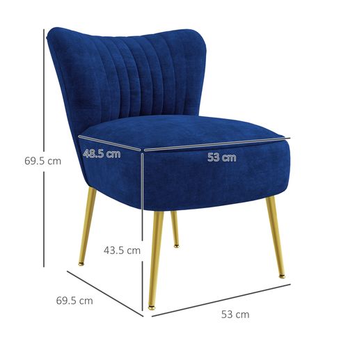 HOMCOM Accent Chair Wingback Armless Chair for Bedroom