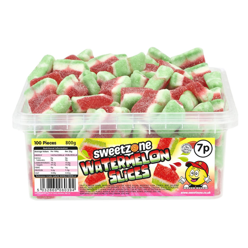 7p Watermelon Slices 800g Tub Sweets