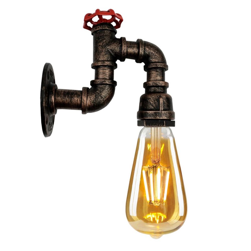 Industrial E27 Rustic Water Pipe Wall Light Fitting Industrial Sconce~2886