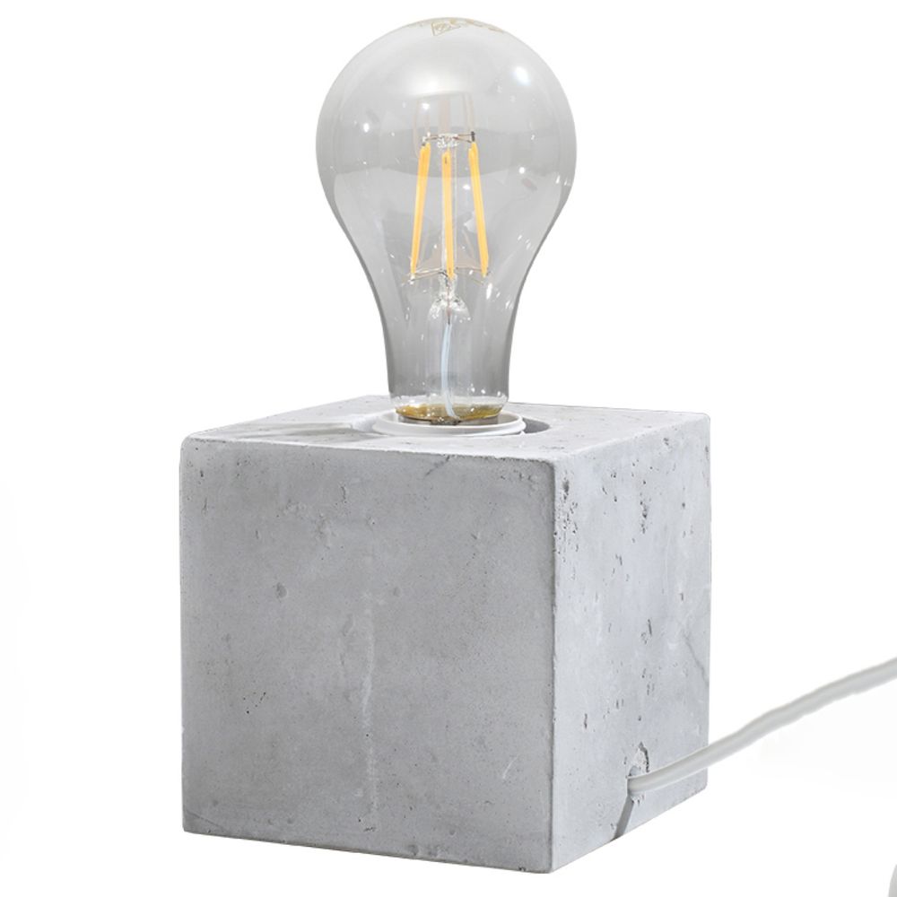 Industrial Concrete Desk Lamp - High-Quality E27 Light