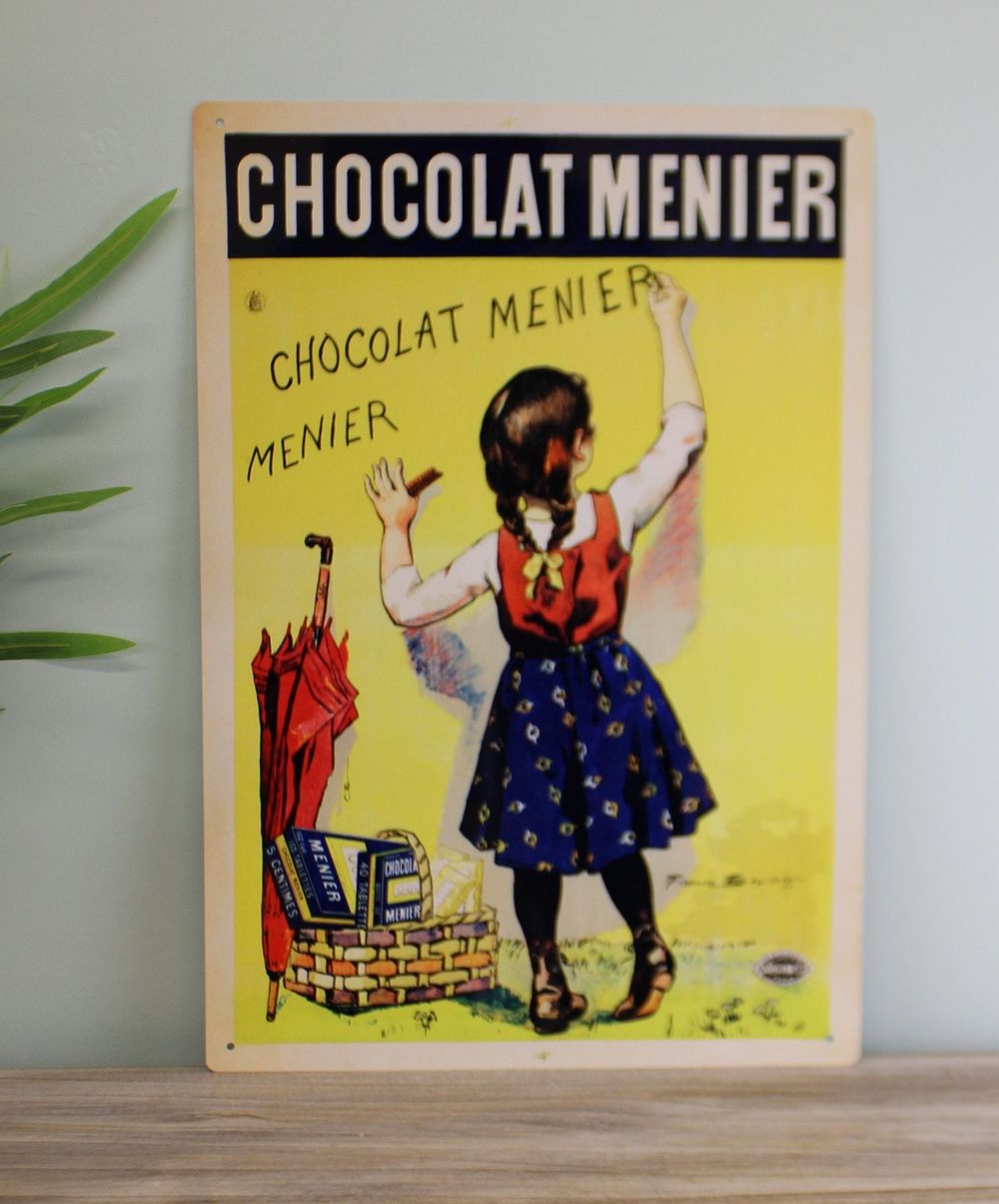 Retro Chocolate Menier Metal Sign - Vintage Advertising - UK Made