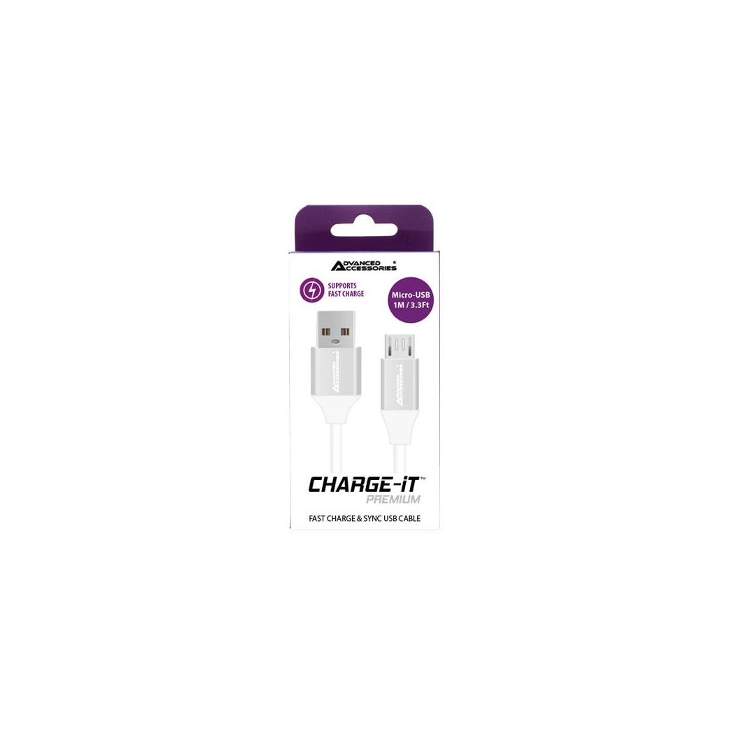Advanced Accessories Premium 1 Metre Micro to USB Cable- White