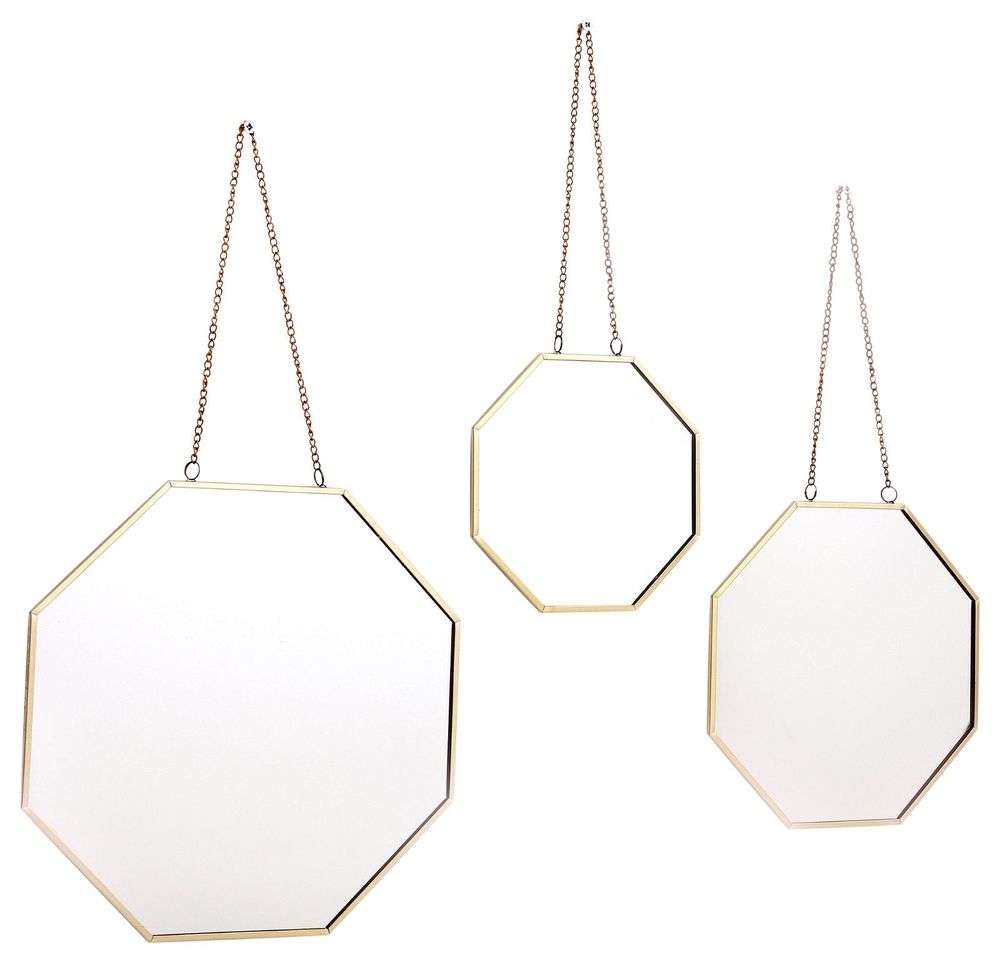Hanging Geometric Mirrors Set - Premium Quality, Easy to Hang