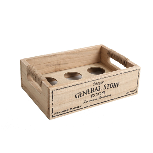Wooden String Handle Egg Crate 19cm