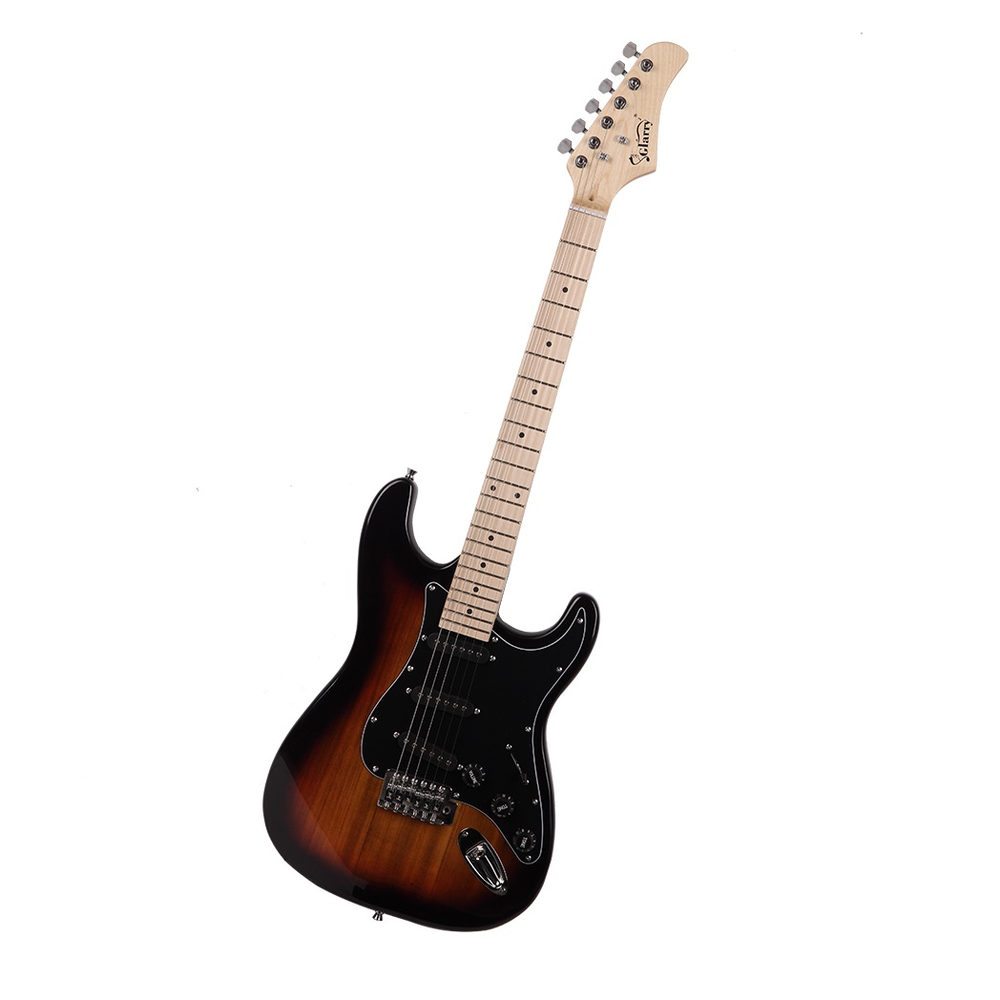 Glarry GST Stylish Electric Guitar Kit with Black Pickguard Sunset Color
