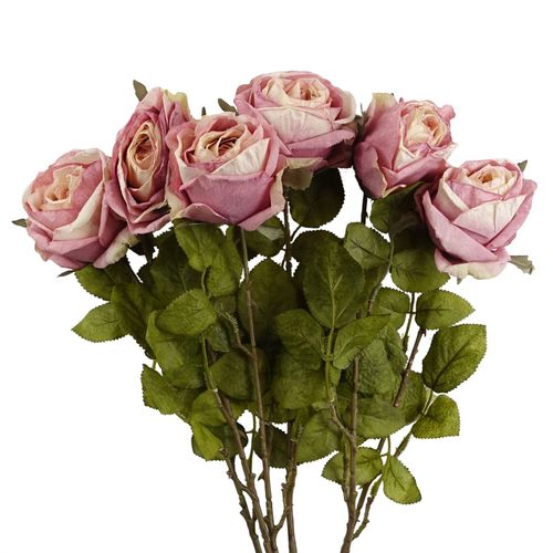 Pack of 6 x 70cm Artificial Light Pink Rose