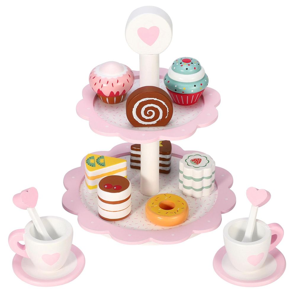 SOKA Dessert Tower-Heart 0000276 - Vibrant, Imaginative, and Educational Wooden Toy for Toddlers