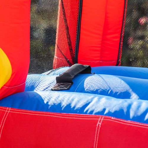Outsunny 4 In 1 Kids Bouncy Castle, Large Inflatable House w/Trampoline, Slide, Water Pool, Climbing Wall, Includes Blower, Bag, Ages 3-8 Years, 2.9 x 2.7 x 2.3m