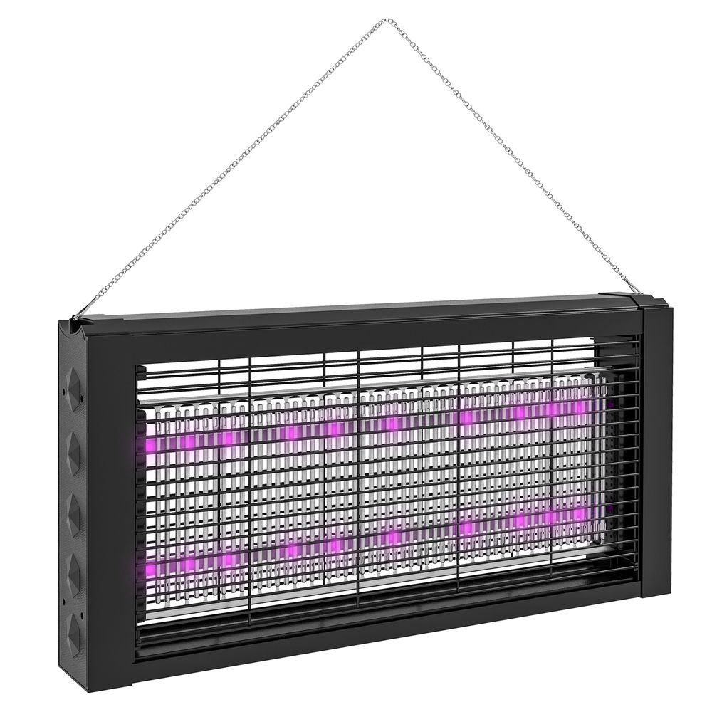 HOMCOM Fly Killer, Infrared Light, Hanging/Freestanding, Black