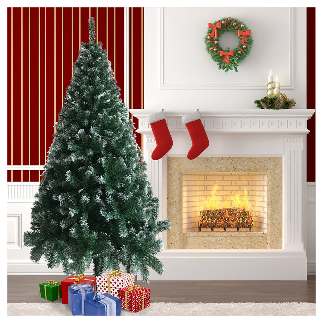 6FT Iron Leg White PVC 650 Branches Christmas Tree Artificial
