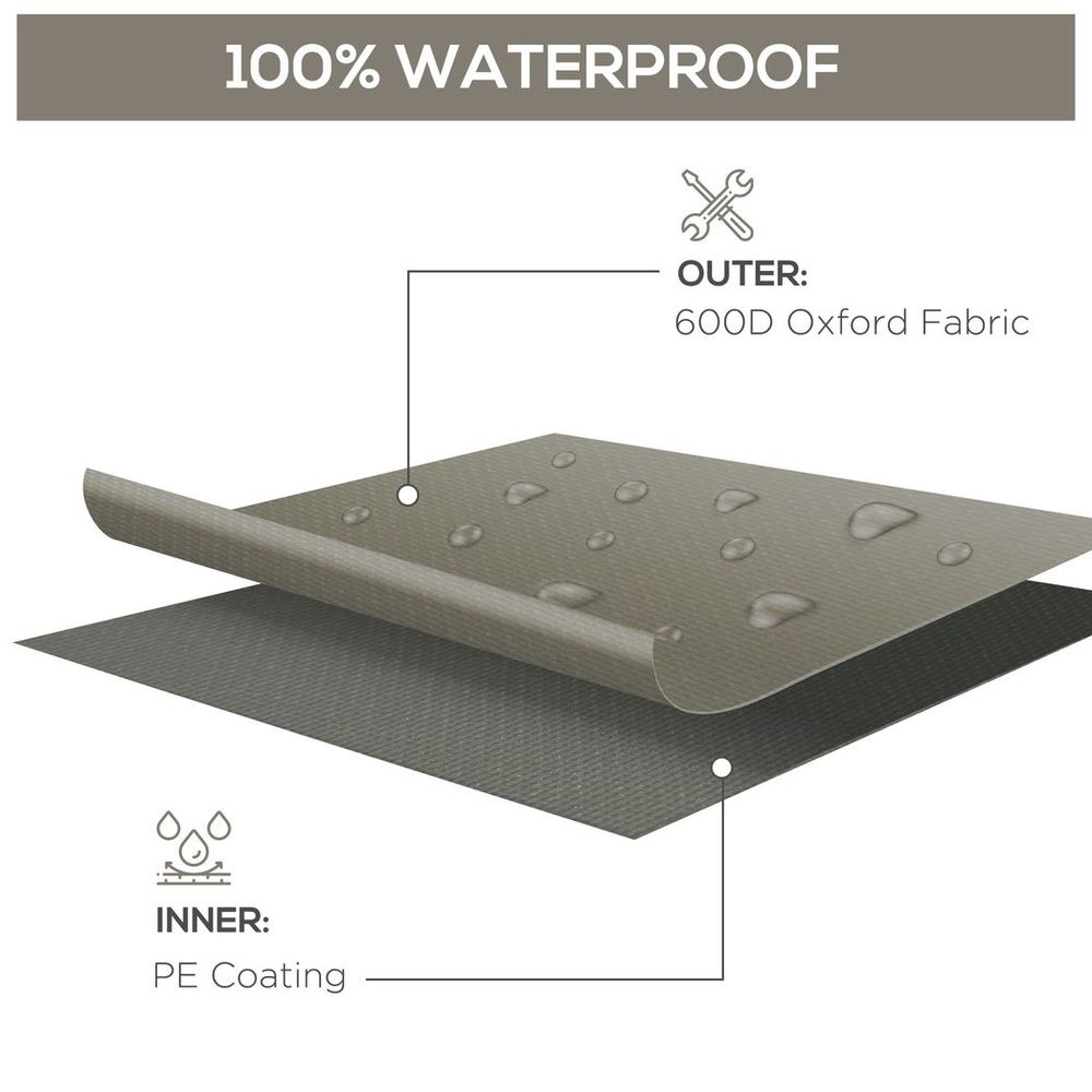 Outsunny 210x140x80cm UV Rain Protective Cover for Garden Rattan Furniture - Grey