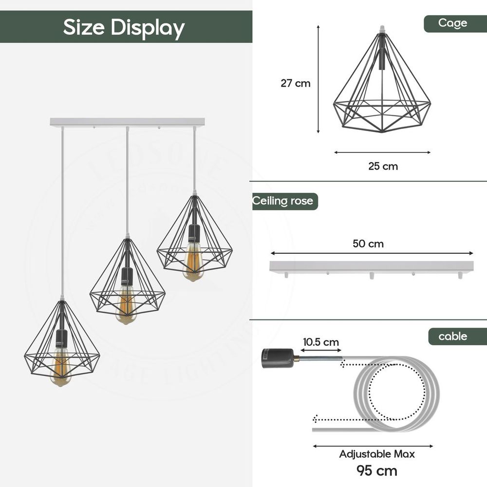 Vintage Industrial E27 Ceiling Pendant Lamp - Red Metal Shade - Loft Style Hanging Light