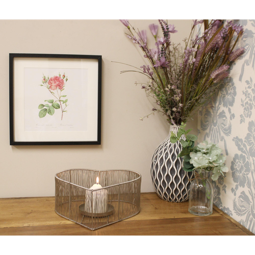 Silver Heart Candle Holder