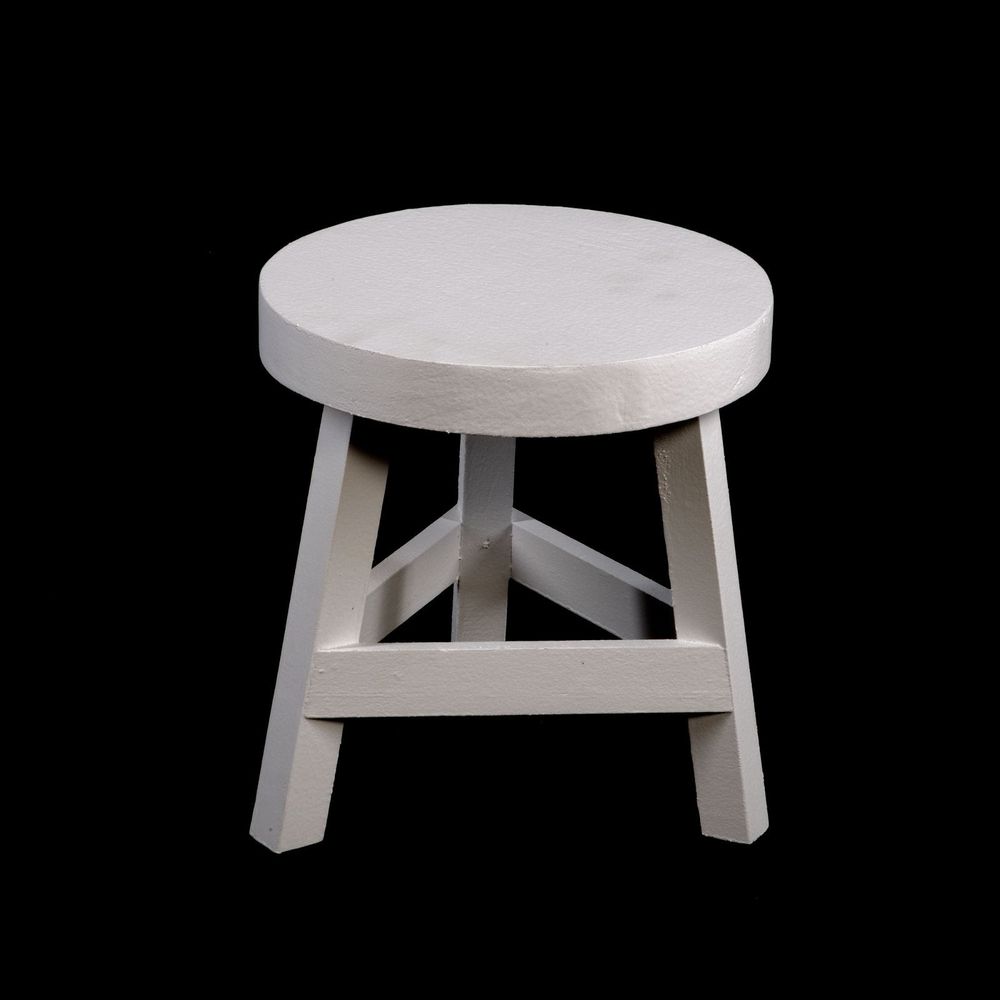 Premium Quality 23cm White 3-Legged Stool: Reach New Heights! Perfect for Any Room and Ideal for Kids.