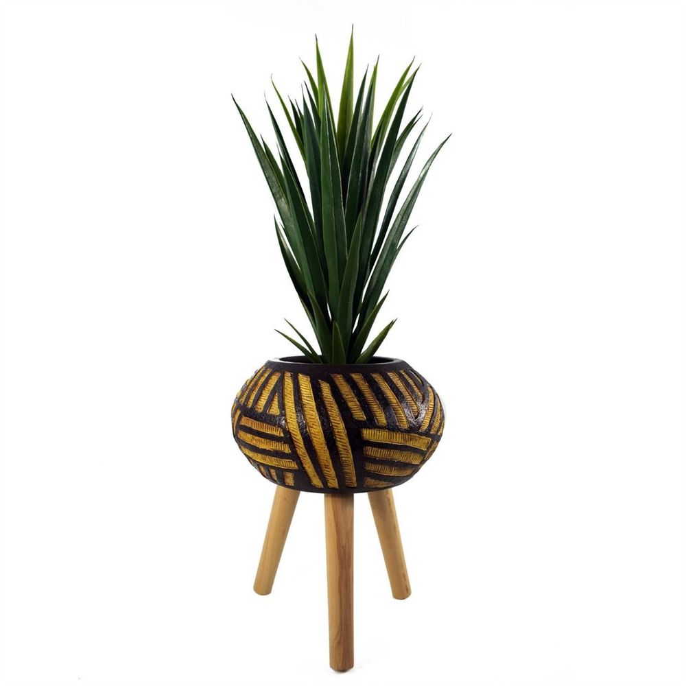 Bali Composite Oval Planter - Large & Lifelike Artificial Fern Plant - No Maintenance - Customizable