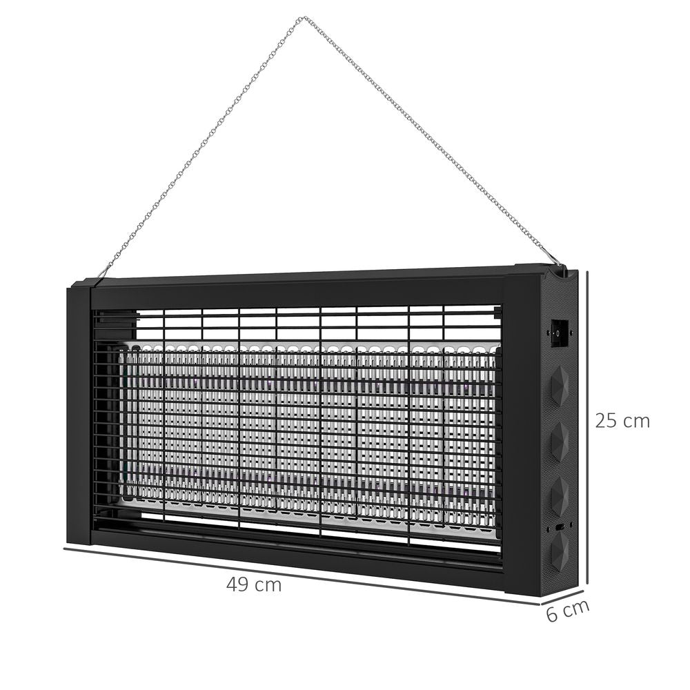 HOMCOM Fly Killer, Infrared Light, Hanging/Freestanding, Black