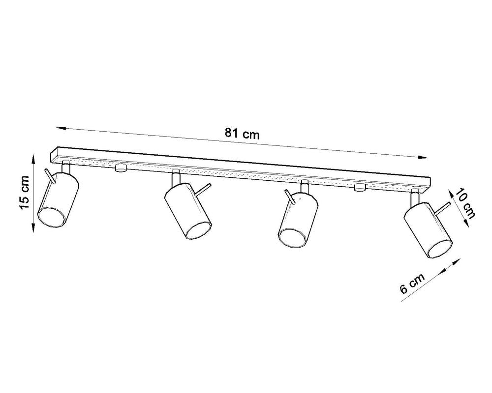 Premium Quality Rotating Tube Ceiling Lamp - Modern Loft Design, 4 Lights, White, GU10