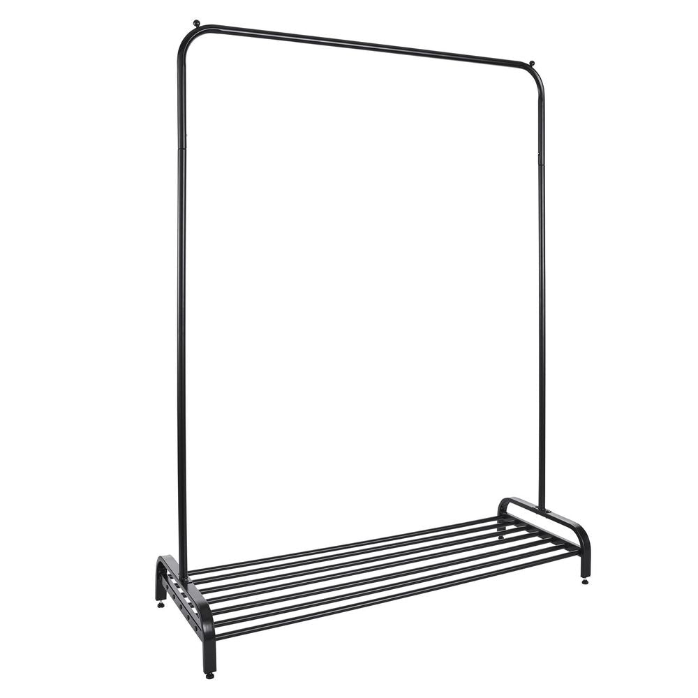 Premium Black Clothes Rail with Shoe Storage