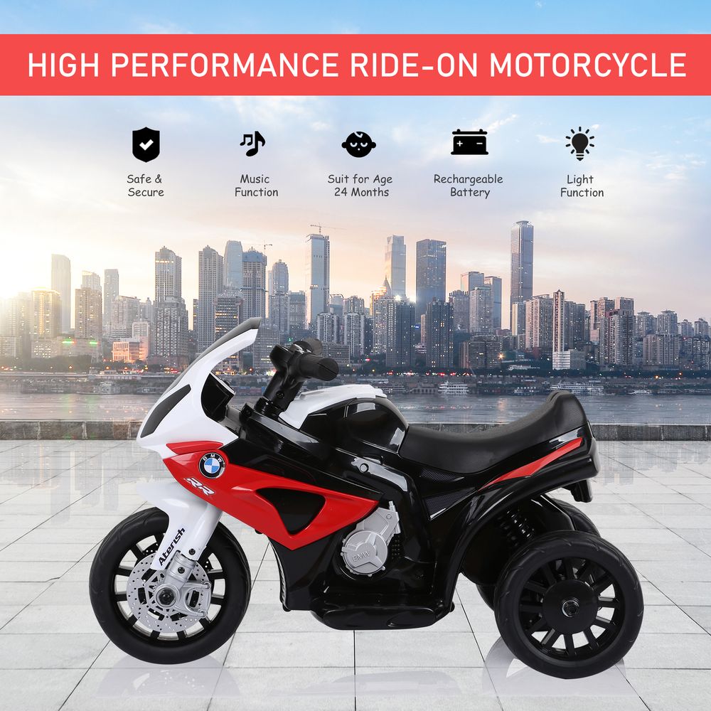 Electric Kids Ride on Motorcycle BMW Liscensed w/ Headlights Music Red