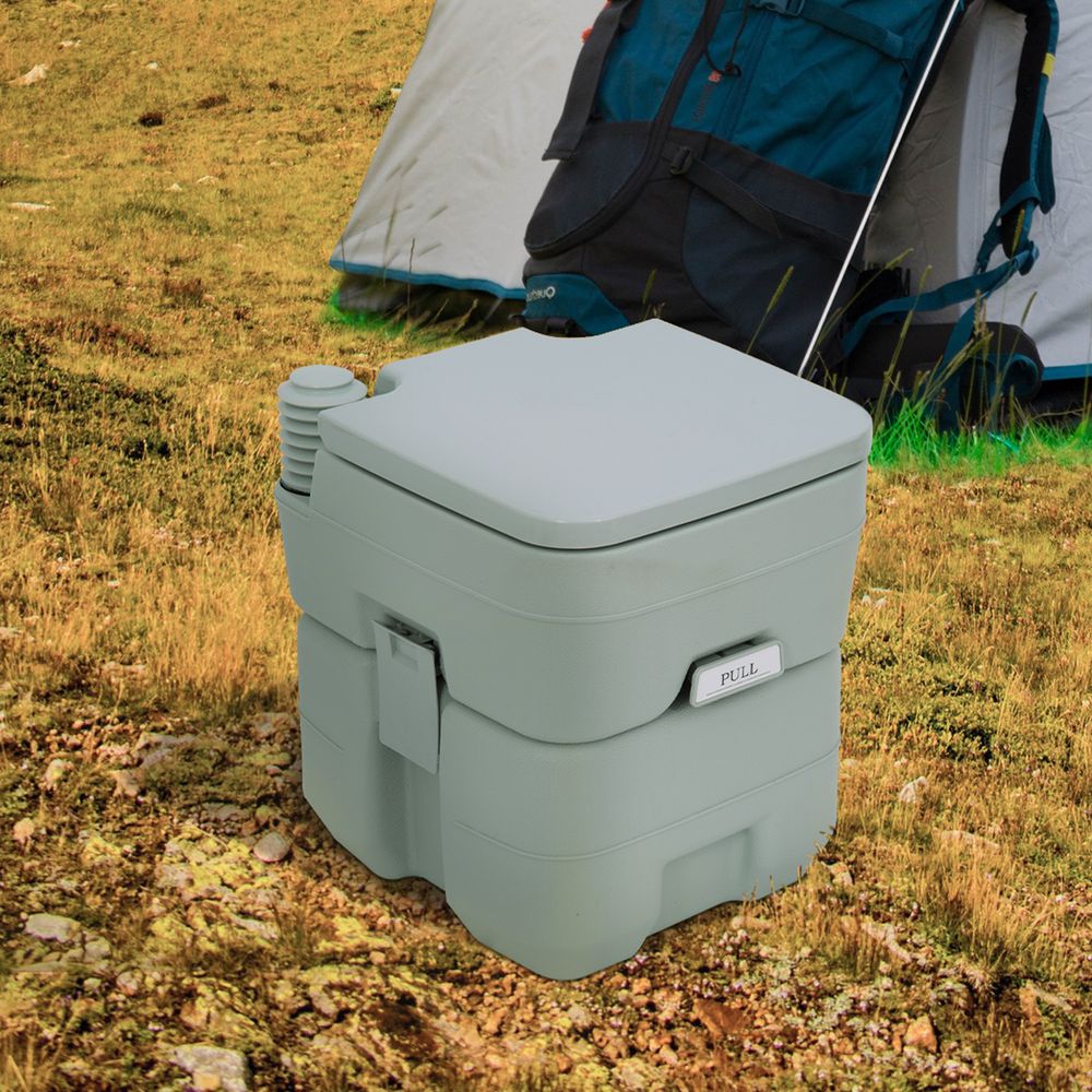 Outsunny 20L Camping Toilet - Portable Travel WC for Caravan, Picnic, Fishing - Best Quality Restroom Equipment