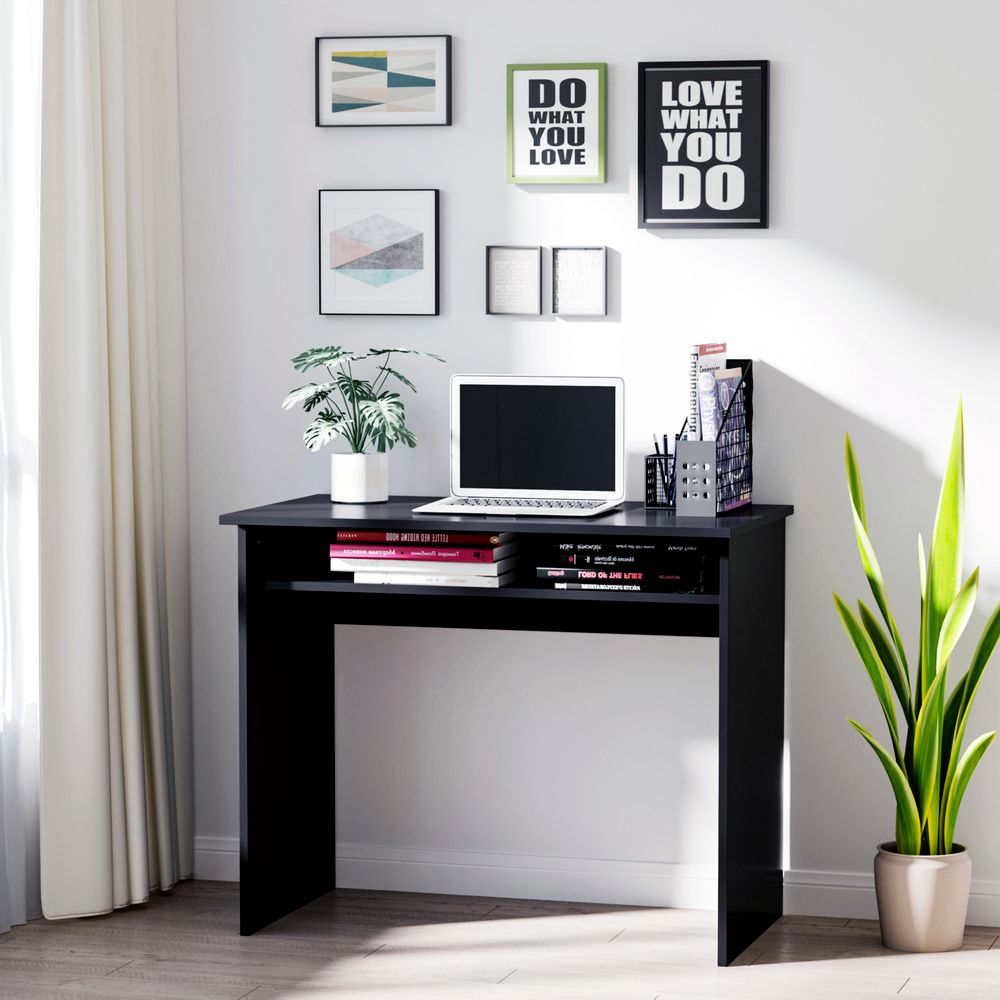 HOMCOM Workstation - 50Lx90Wx74H cm, Black