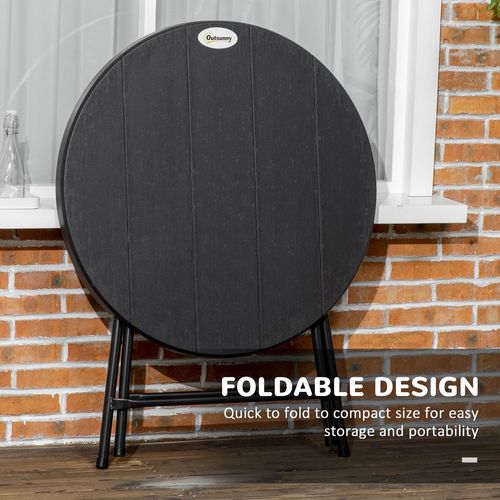 Foldable Garden Table - Round, Seats 4, Steel Frame - Outdoor Dining