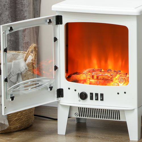 HOMCOM Electric Fireplace Freestanding w/Realistic Flame Effect