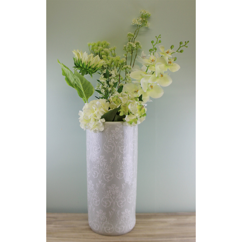Single Orchid Spray, White Flowers, 85cm - High-Quality Faux Floral Arrangement for Elegant Decor