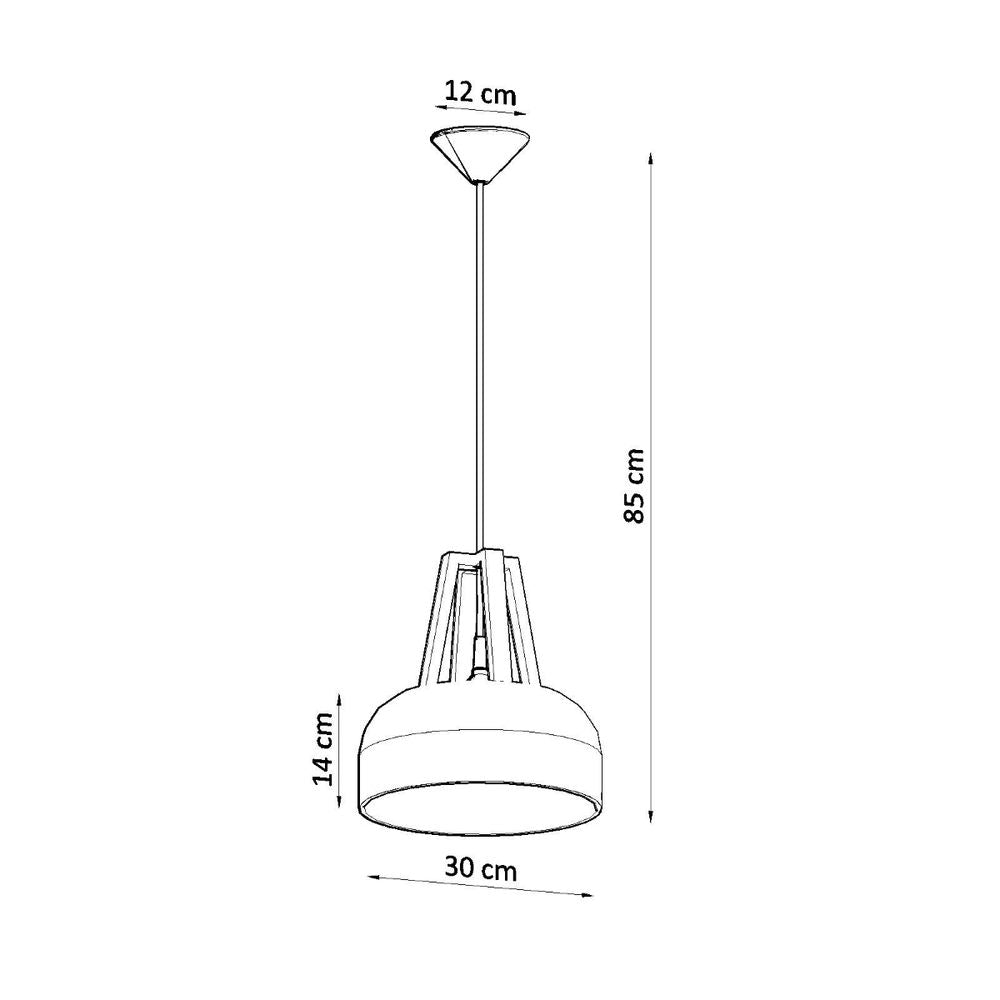 Modern Pendant Lamp: Steel & Wood Design, E27 Socket