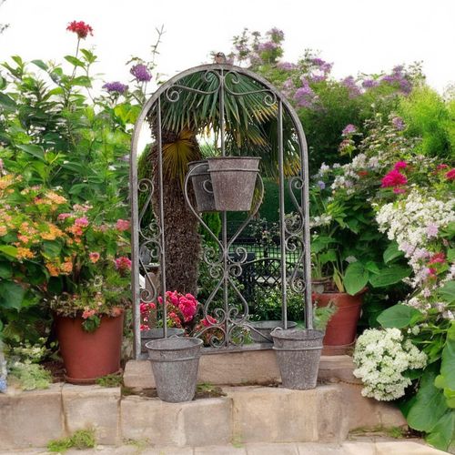 80CM WALL MIRROR WITH TRIPLE PLANTER