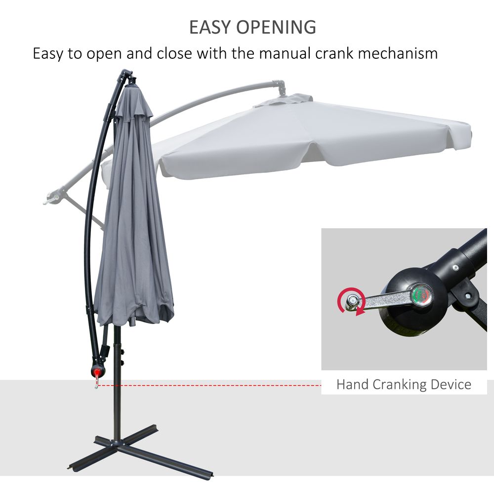 Premium 2.7m Banana Cantilever Umbrella - Dark Grey