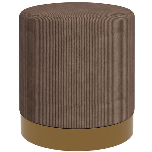 HOMCOM Modern Round Footstool, Fabric Upholstered Foot Rest