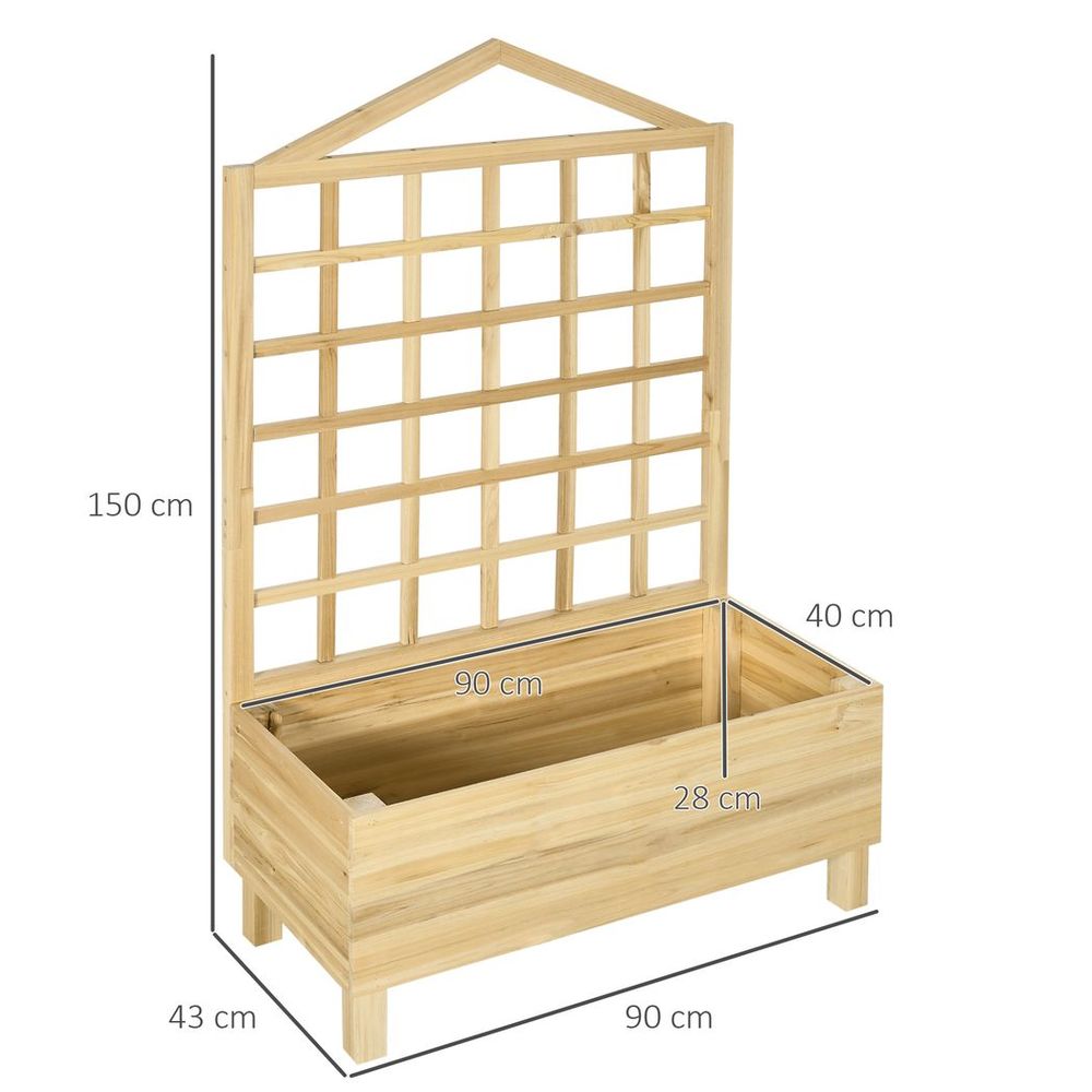 Premium Outsunny Wood Garden Planter - Trellis Included, Ideal for Climbing Plants, Top Quality