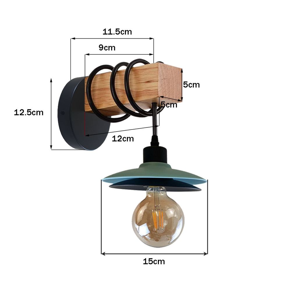 LED Wood Indoor Wall Light Clear Metal Lantern Wall Lamp UK Kit