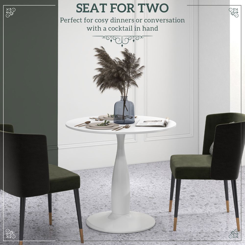 HOMCOM Round Dining Table with Steel Base for Living Room, Dining Room