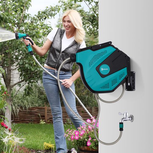 DURHAND 15 m Water Hose Reel-Black/Green