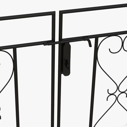 Outsunny Metal Garden Arch with Double Gate, Garden Arbor Climbing Plants