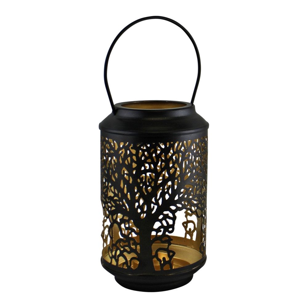 Stylish Black Tree Design Candle Lantern - Premium Quality Iron - Perfect for Any Occasion!
