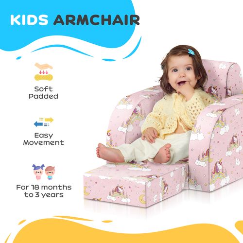 AIYAPLAY Kids Armchair, Foldable Toddler Chair for Bedroom